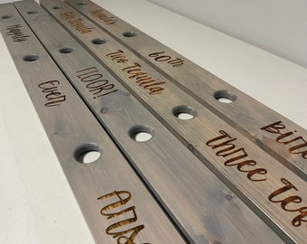 Set of 2, Custom Size, 4 Person Shot Board, 58 Inches, For International Orders, Ski Board for Shots, Party, Engraved, Wedding Guestbook