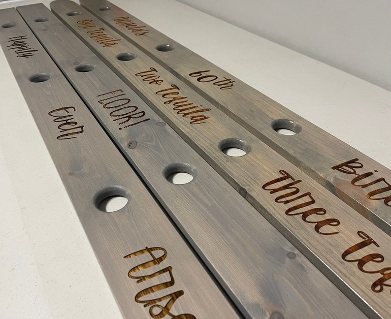 Custom Size, 4 Person Shot Board, 58 Inches For International Orders, Ski Board for Shots, Party, Engraved, Wedding Guestbook