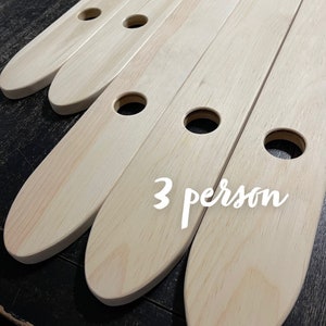 Up to Set of 10, 3 Person Ski, Unfinished or Stained Shot Board, 48 Inch, Wedding Shot Board, Ski Board for Shots, DIY Ski, Wooden Guestbook