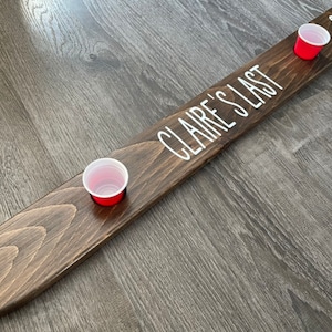 Shot Board, 4 Person Ski, Vinyl Lettering, Wedding Shot Board, Ski Shot, Ski Board for Shots, Custom Ski, Gift, Bachelor, 64&quot; Wood Guestbook