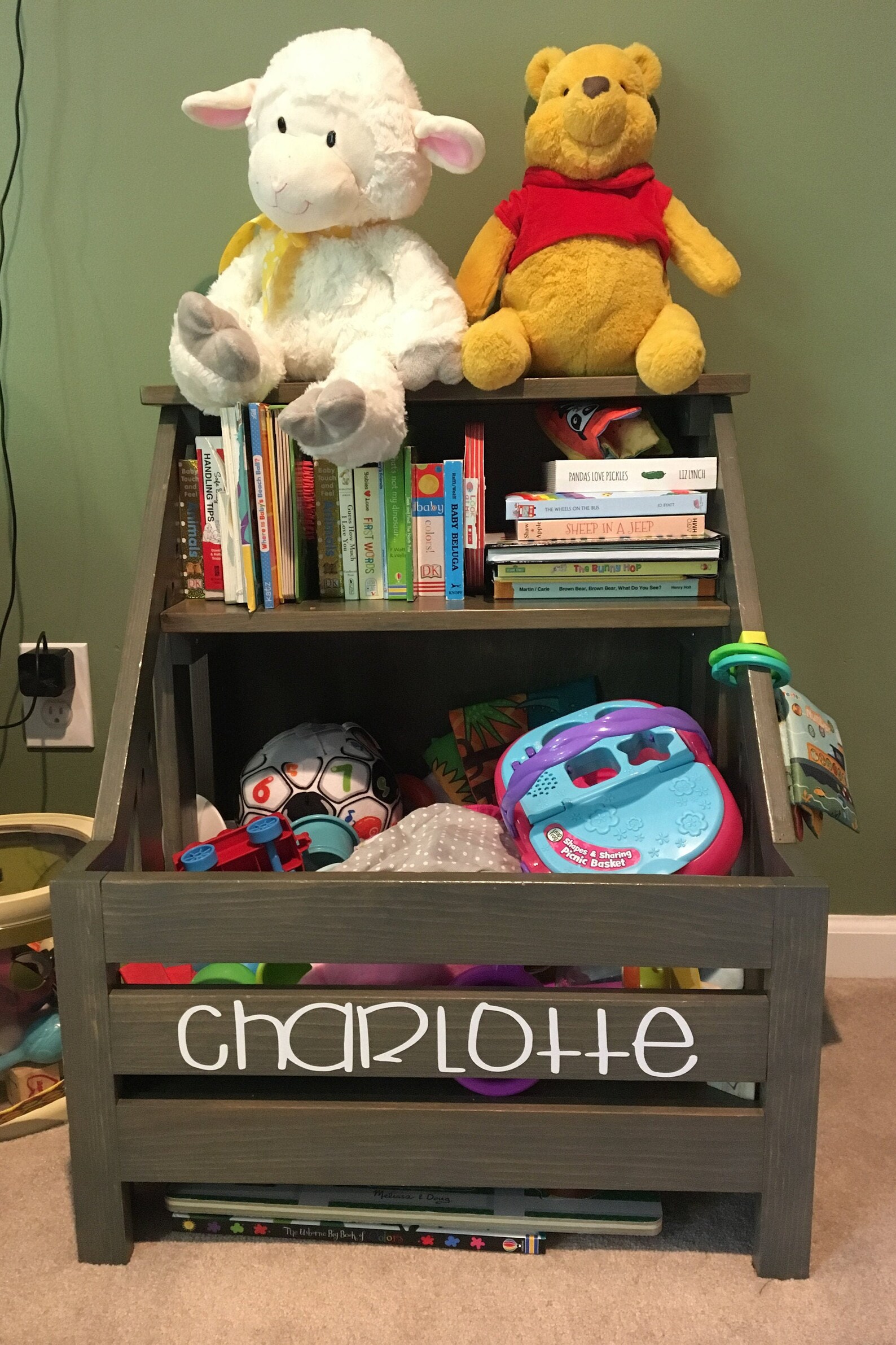 Toy Box Book Shelf Baby Shower Gift Toybox Bookshelf Etsy