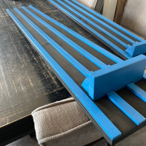 Up to Set of 6 - 4&#39; Kids Race Track, 48&quot; Matchbox Wooden Ramp, Drag Strip, Hot Wheels, Truck Ramp, Road, Car Ramp, Raceway, 1.5 INCH LANES