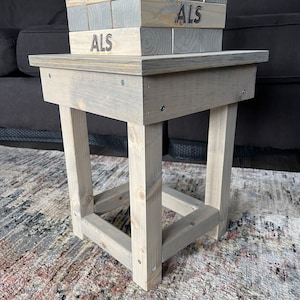 Tricky Tower Table, Giant Tumbling Tower Stand, Outdoor Table, Stacking Game Starting Table, Short Outdoor Table, 15 or 20 Inch Height