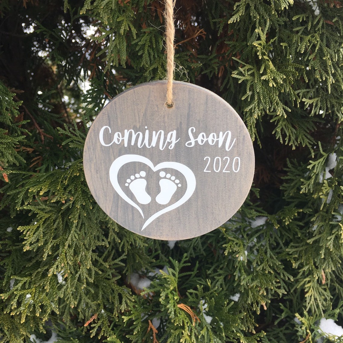 Coming Soon Christmas Baby Baby Due Date Year Ornament Etsy