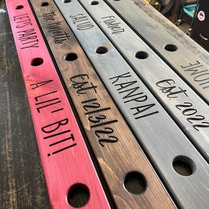 Shot Board, 4 Person Ski, Football Shot Board, Engraved Ski Board for Shots, Custom Ski, Sports, Family Party, Cookout, Celebration, 64 Inch