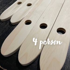 Custom Size, 4 Person Shot Board, 58 Inches, For International Orders, Unfinished or Stained Shot Board, Wedding, DIY Ski, Wood Guestbook