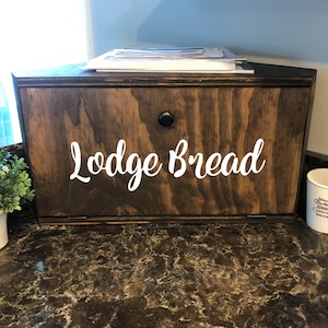 Corner Bread Box, Personalized, Custom Box, Kitchen Decor, Organization, Storage, Bread Box, Wooden, Countertop Box, Bread, Custom, Wood image 3