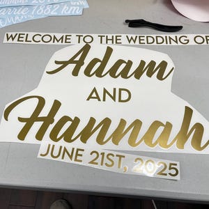 Custom DECAL for DIY Sign, Large Permanent Adhesive, Wedding, Bridal, Baby, Make Your Own, Decal, Welcome, Special Event Lettering, Cornhole