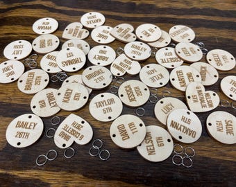 Family Birthday Board Discs, Circle, Heart, 1.5 Inch, Calendar, Tags, Anniversary, Reminder Dates, Celebrations, Wood Name Tag, Engraved