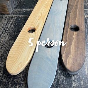 Unfinished or Stained  Shot Board, 5 Person Ski, Wedding Shot Board, Ski Board for Shots, DIY Ski, Bachelor, Party, Wood Guestbook, 72 Inch