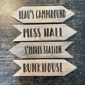 Laser Engraved Directional Arrows, Custom Travel Sign, Tiki Bar Decor, Personalized Wood Signs, Location, Man Cave, Beach, Nursery image 1