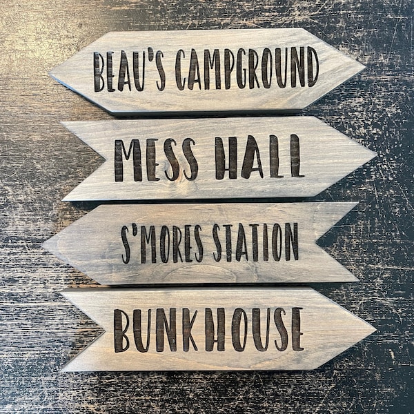 Laser Engraved Directional Arrows, Custom Travel Sign, Tiki Bar Decor, Personalized Wood Signs, Location, Man Cave, Beach, Nursery