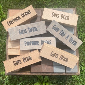 Giant Drinking Tumbling Tower, Tailgate, Bachelor Party, BBQ, Laser Engraved Tricky Tower, Girls Drink, Guys Drink, Everyone Drinks, Gift