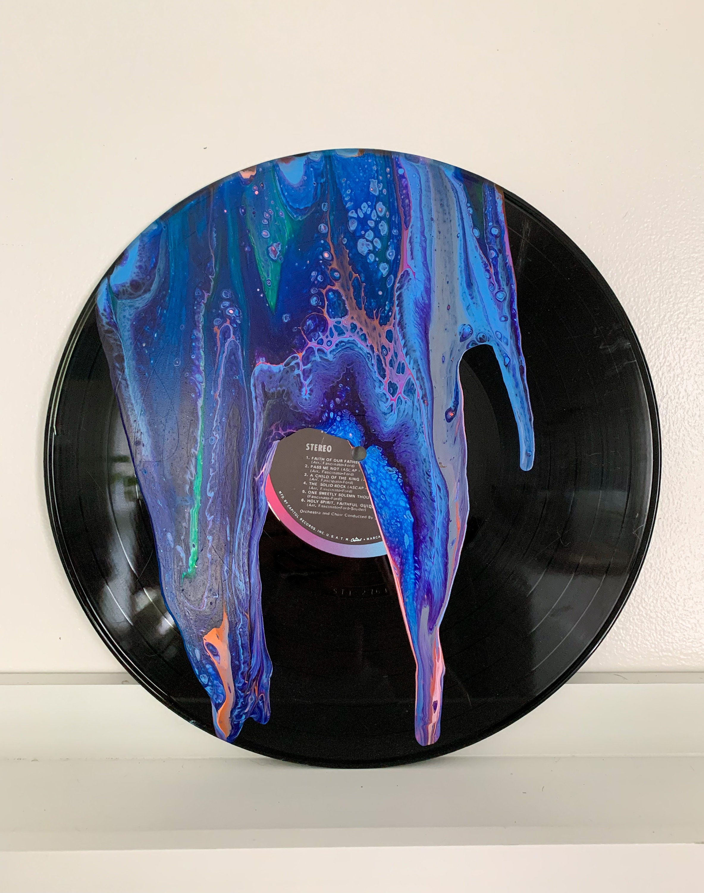 Painted Vinyl Record Wall Art Wall Decor Etsy