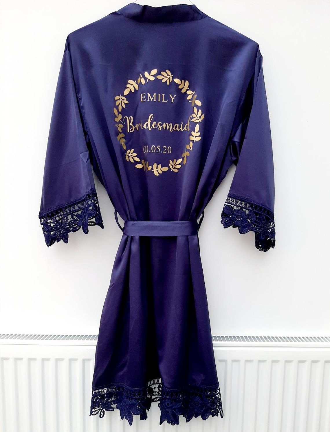 Personalised Baby Blue Bridesmaid Robes Lace Bridal Robes Etsy