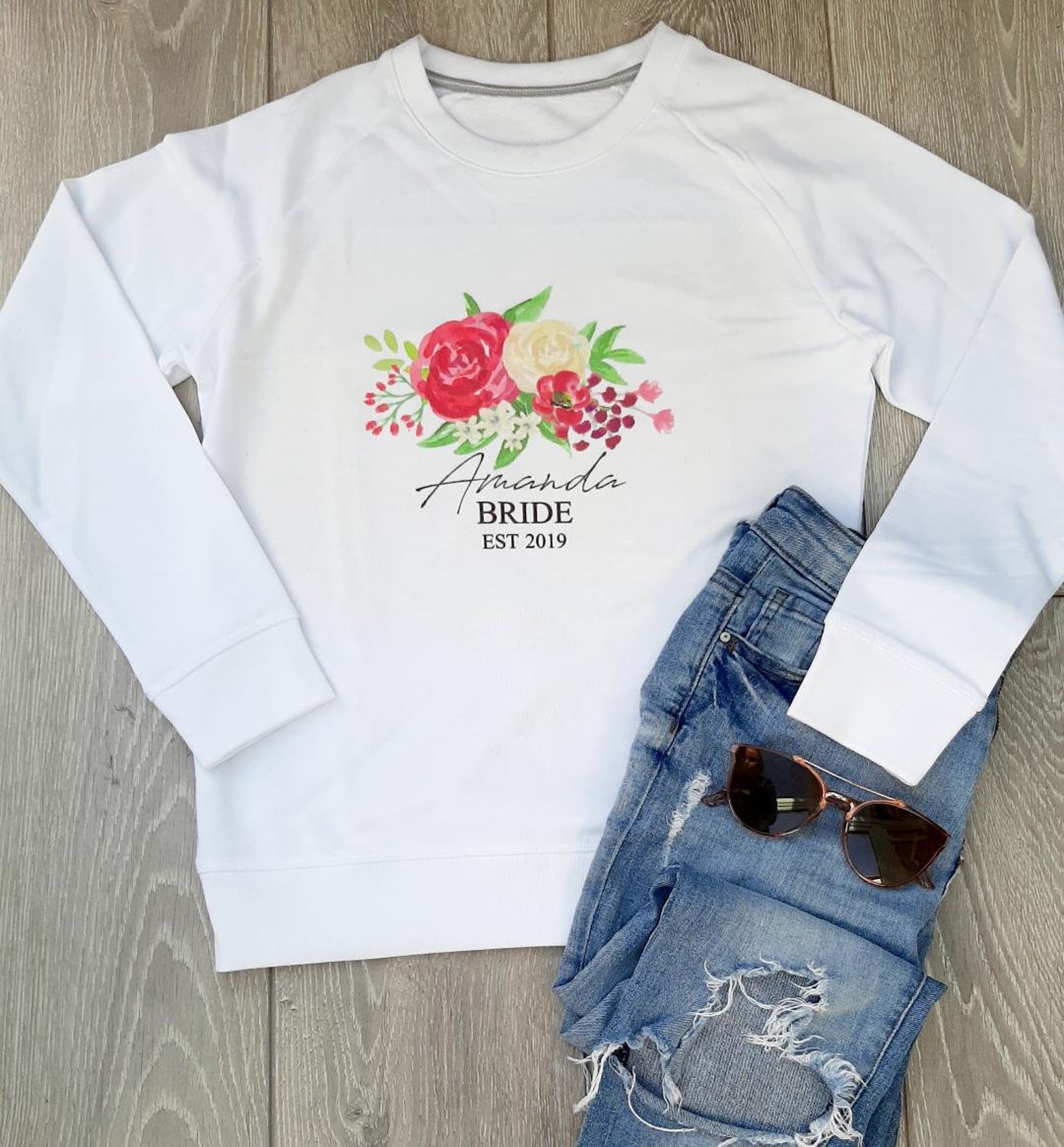 Personalised Wife Jumper Bride Bridesmaid Sweater Wifey Etsy