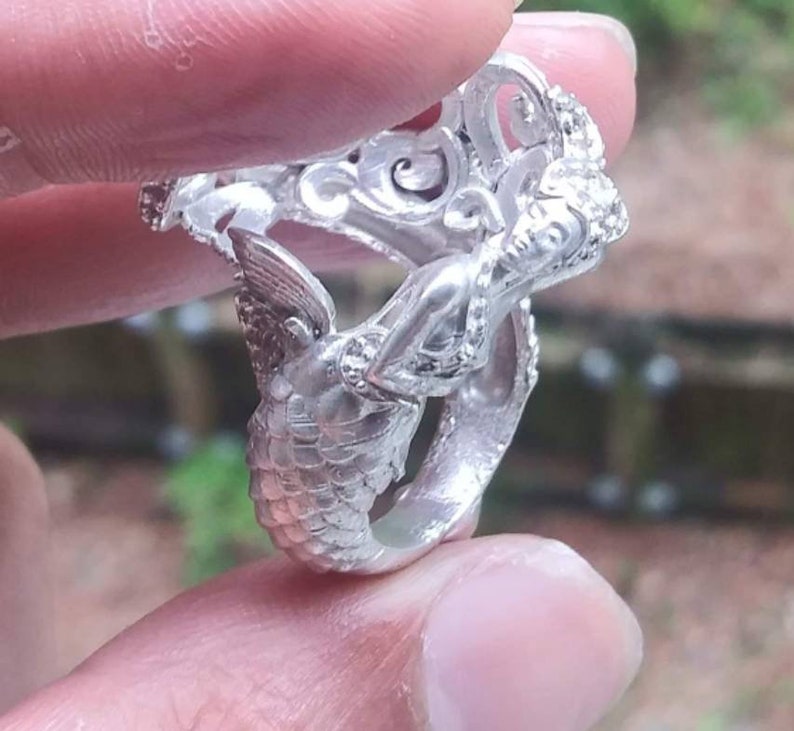 Mermaid ring wax PATTERN for lost WAX casting MOLD model