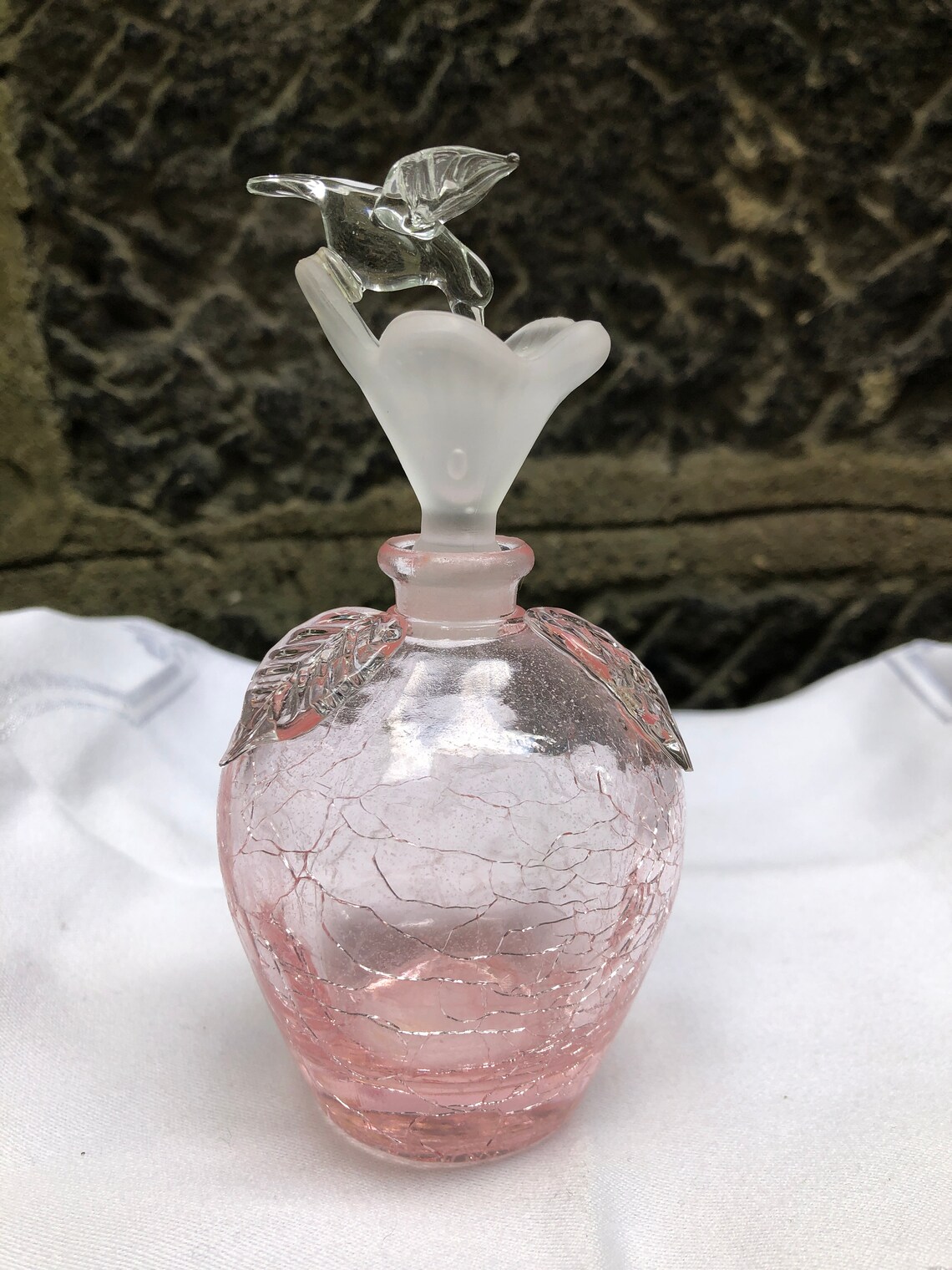 Vintage Perfume Bottle with Hummingbird Stopper Etsy