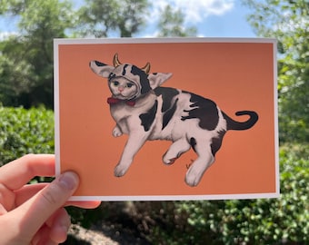 Cat Cow 5" by 7" Cardstock Print