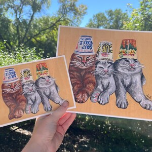 Ramen Noodle Cats - Professional Grade Cardstock Print