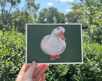 Smiling Duck 5" by 7" Cardstock Print