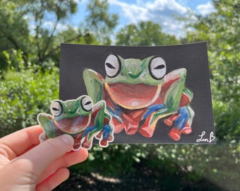 Tree Frog 3" Vinyl Sticker and Photo Print