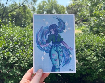 Blue Water Witch 5" by 7" Cardstock Print