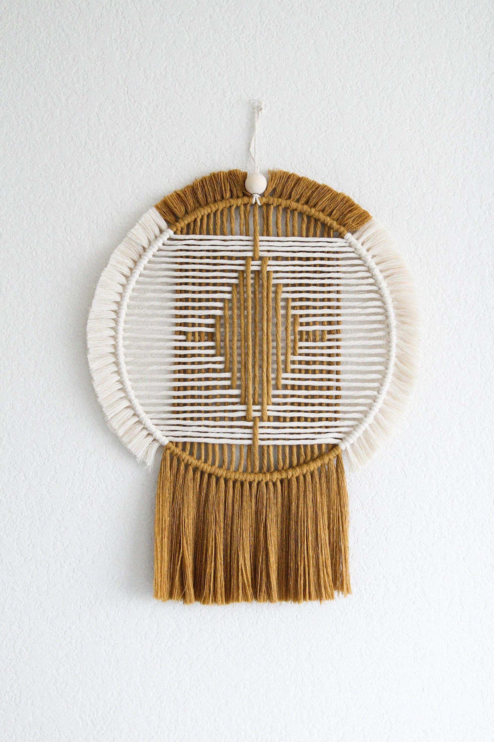 Medium Macrame Circle Wall Hanging Minimalist Wall Decor Etsy