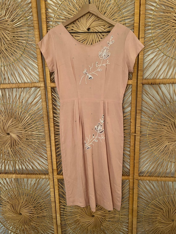 Vintage Pink Beaded Dress