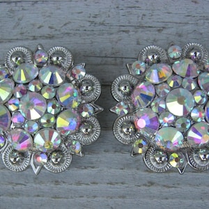 AB Crystal Berry Concho 1-1/2&quot; Chicago Screw Set of 2