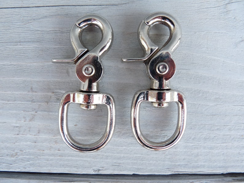 Lot of 2 Scissor Snaps Clips Round End Stainless Steel 34