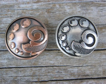 Set of 2 Jeremiah Watt Horseshoe Vintage 31 Spot Concho 3/4" Nickel Copper