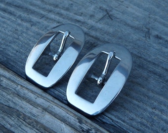 2 Center Bar Cart Buckles Stainless Steel Oval Bridle 1/2"