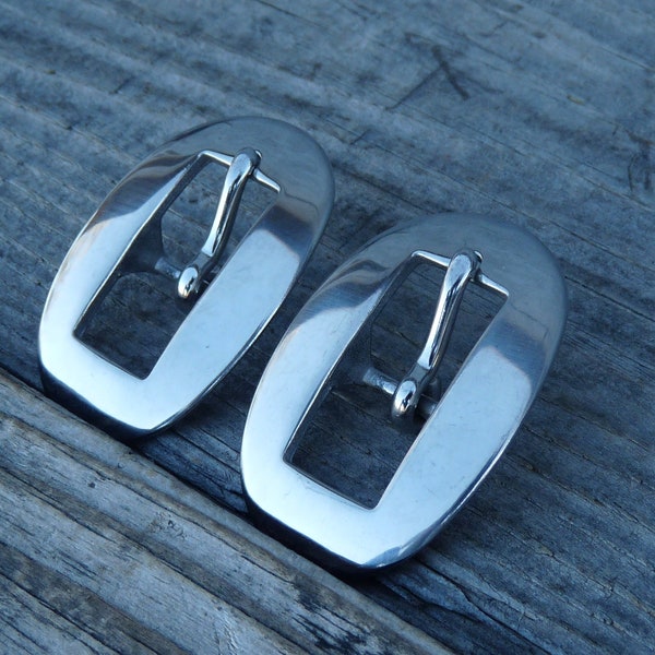 2 Center Bar Cart Buckles Stainless Steel Oval Bridle 1/2"