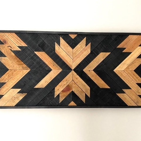 Wood Wall Art, Wood Mosaic Wall Art, Geometric Wood Wall Art, Modern Rustic Wood Wall Art