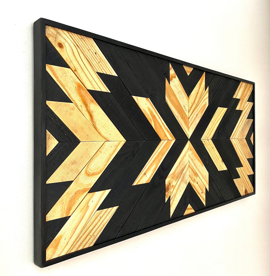 Wood Wall Art Wood Mosaic Wall Art Geometric Wood Wall Art - Etsy