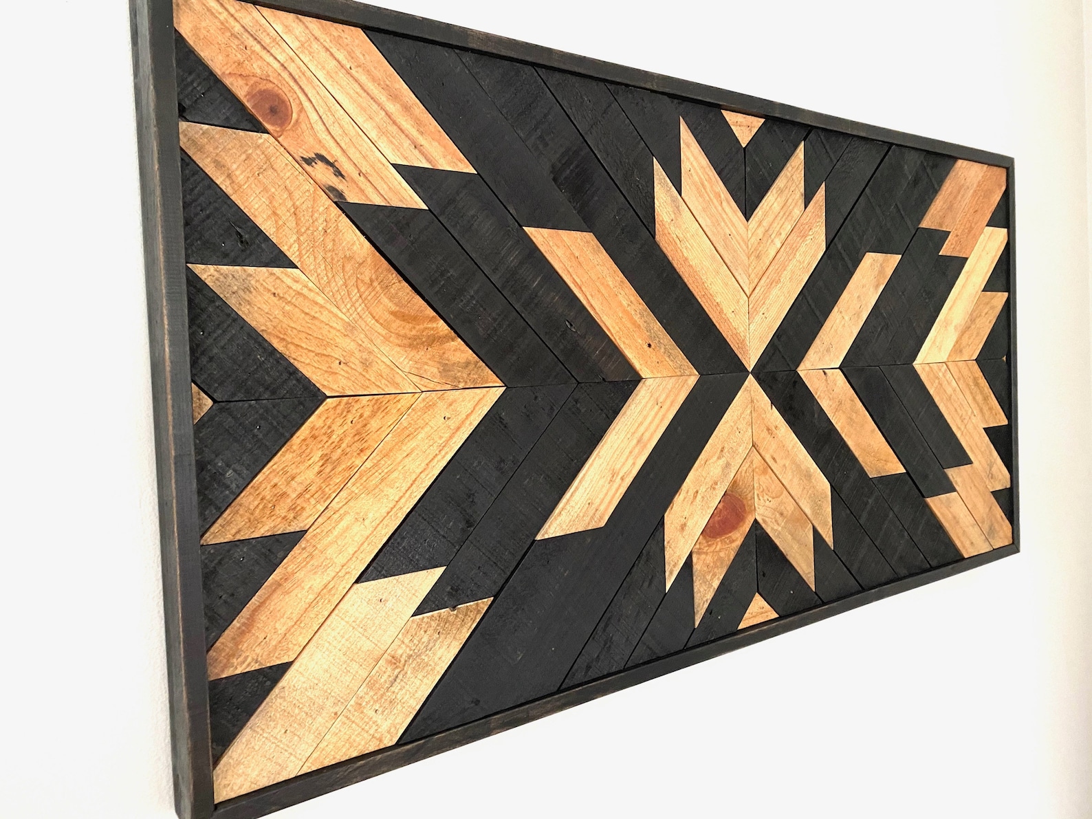 Wood Wall Art Wood Mosaic Wall Art Geometric Wood Wall Art - Etsy