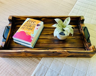 Reclaimed Wood Tray, Wood Tray with Handles, Hardwood Tray, Rustic Tray, Modern Rustic Tray