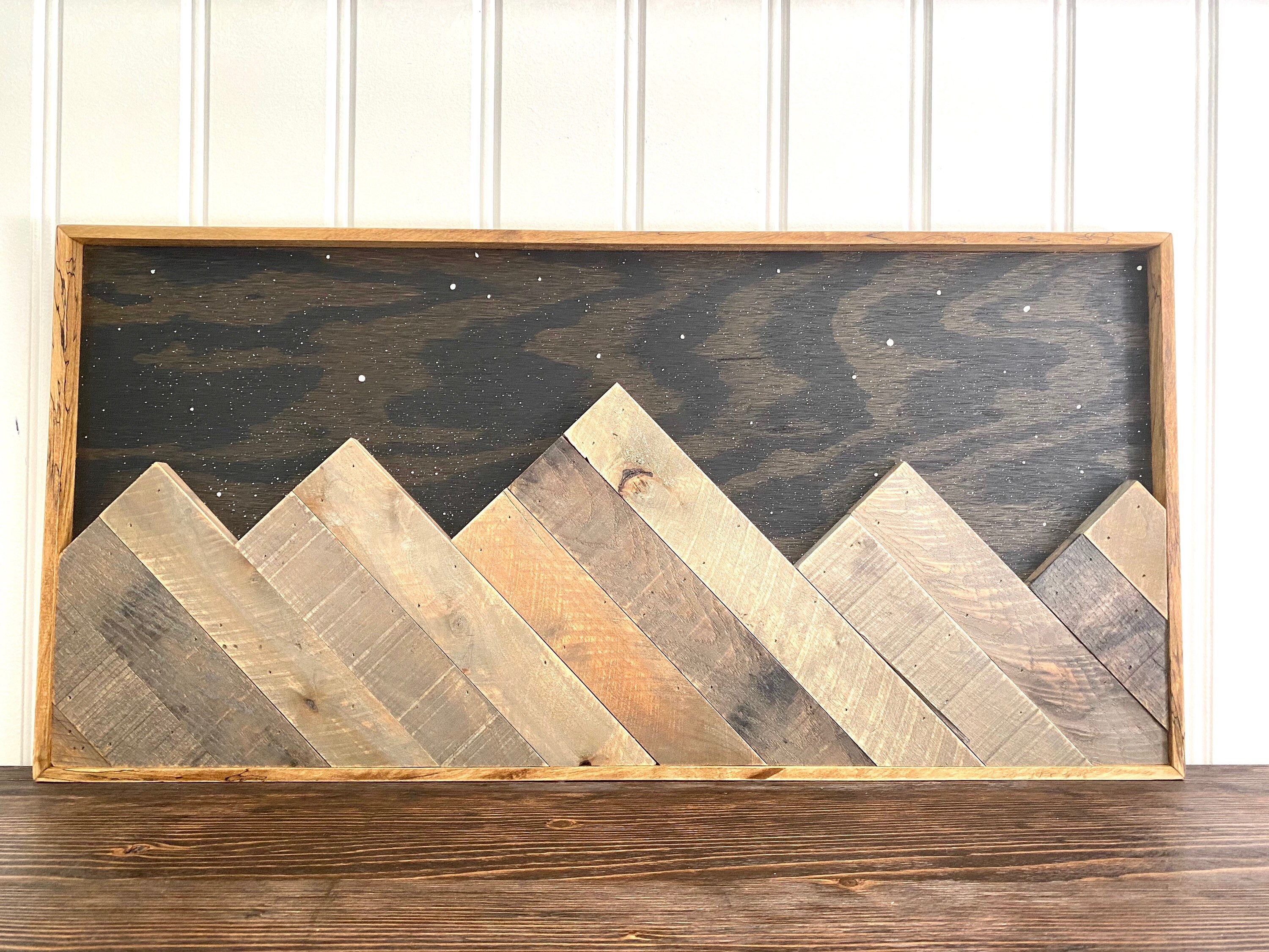 Mountain Wood Wall Art, Wood Wall Art, Wood Mountain Wall