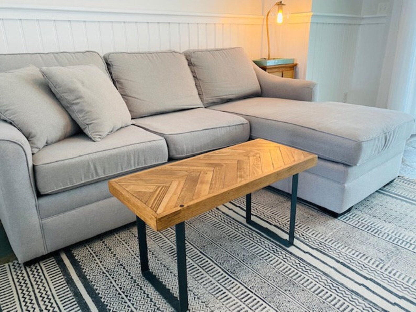 Herringbone Coffee Table, Modern Rustic Coffee Table, Boho Coffee Table ...