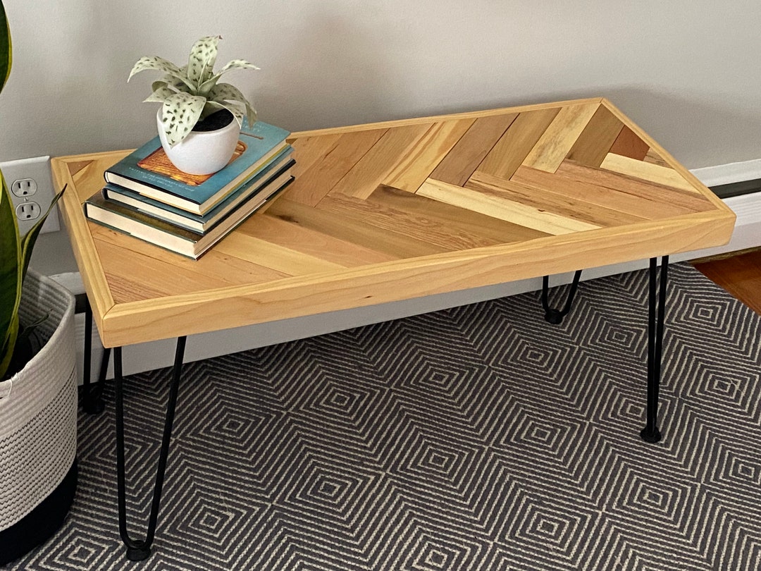 Herringbone Coffee Table Modern Rustic Coffee Table Etsy