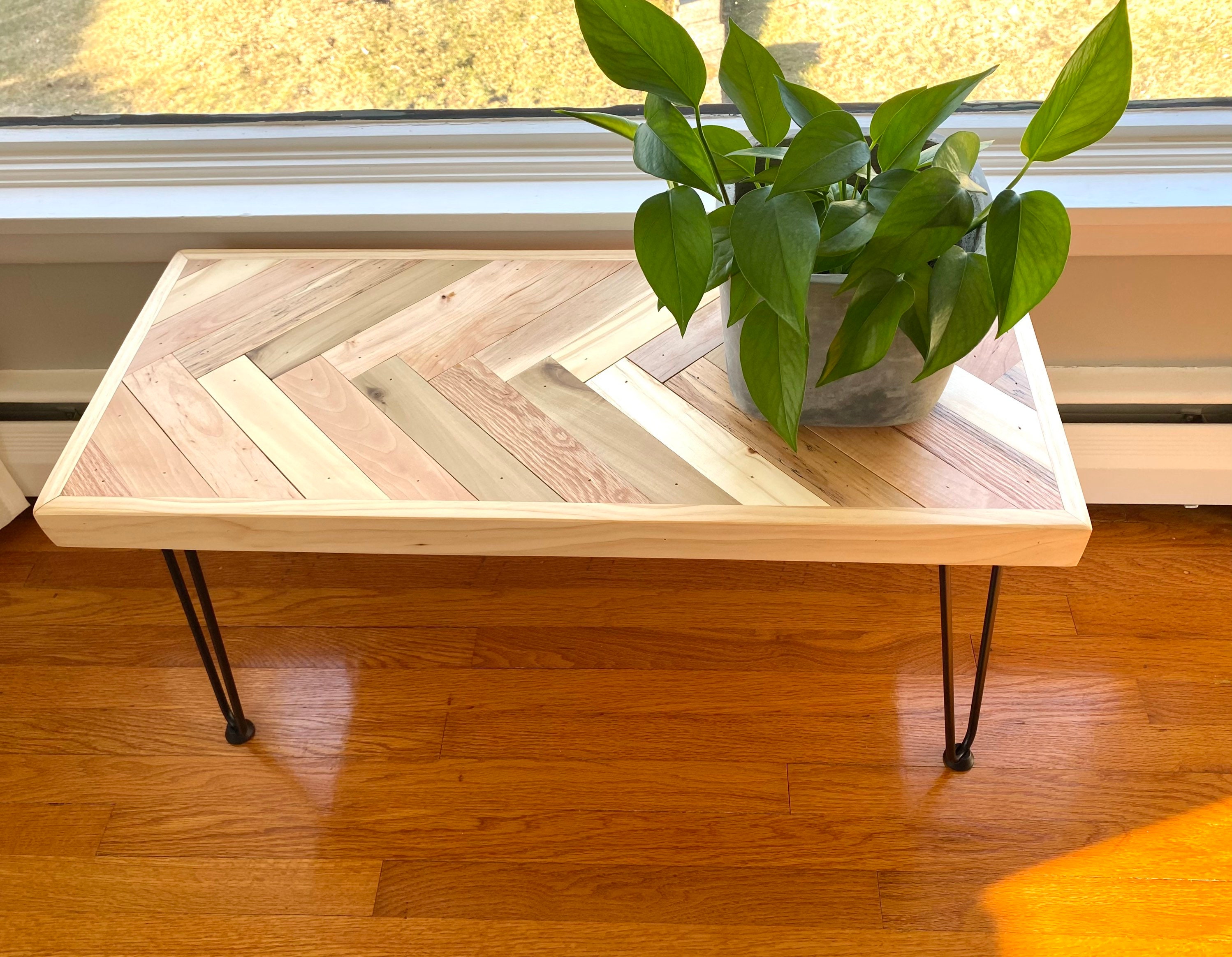 Herringbone Coffee Table, Modern Rustic Coffee Table, Boho Coffee Table ...