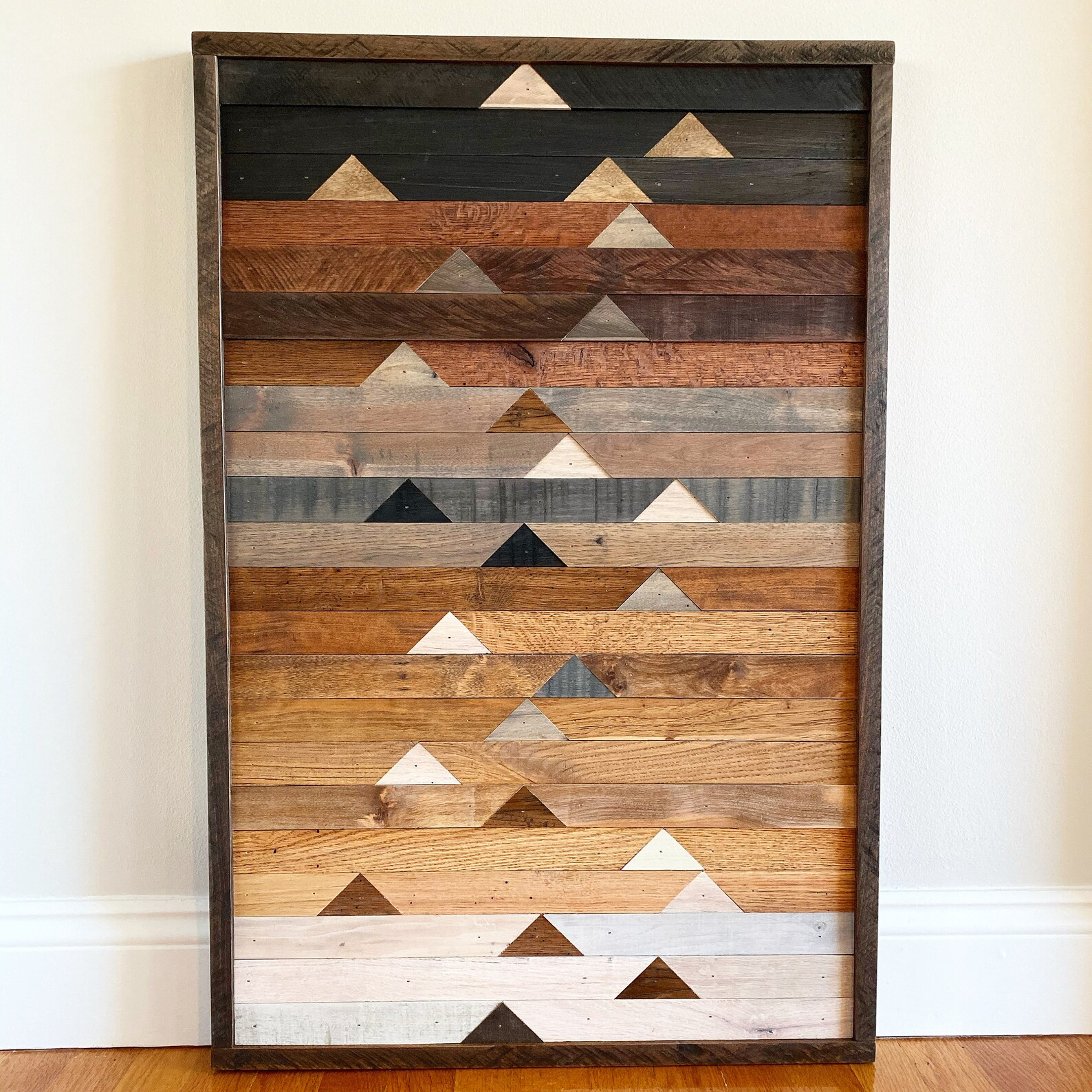 Wood Wall Art Wood Mosaic Wall Art Mountain Wood Wall Art Etsy