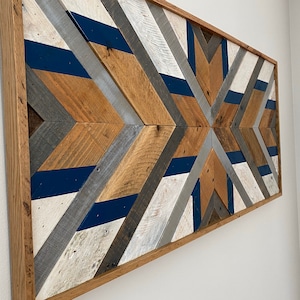Wood Wall Art, Wood Mosaic Art, Home Decor, Office Decor