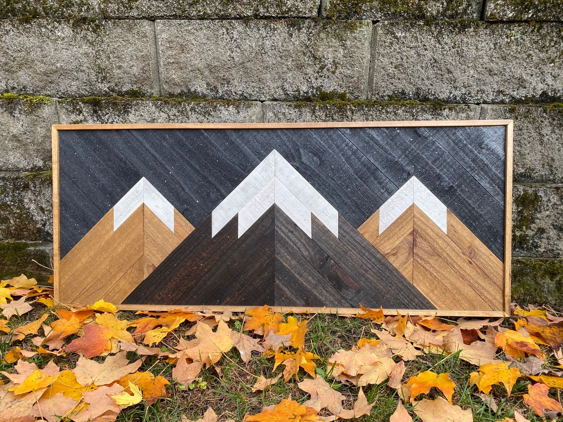 Mountain Wood Wall Art Wood Wall Art Wood Mountain Wall Art Etsy