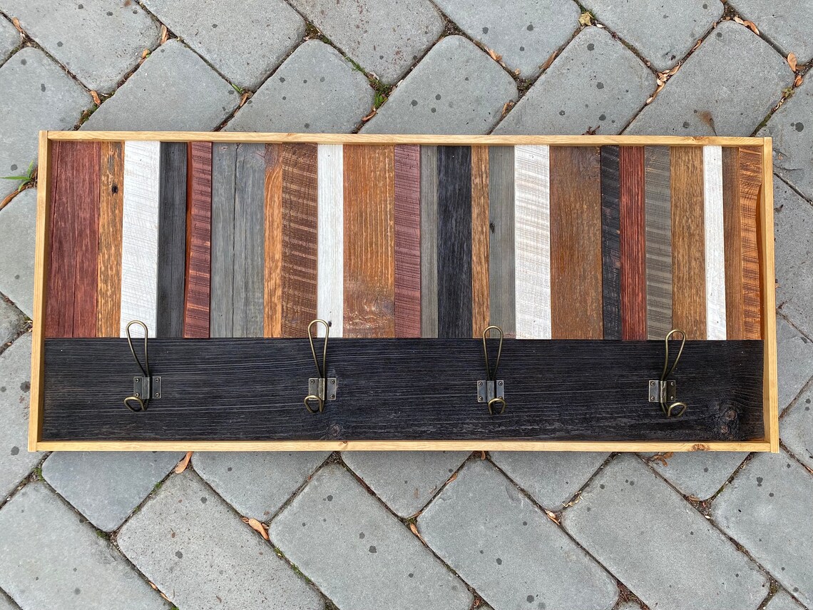 Rustic Wooden Coat Rack Entryway Coat Rack Hallway Coat Etsy