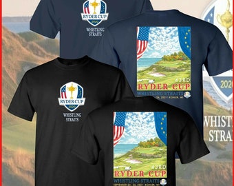 2021 43rd Ryder Cup Whistling Straits Poster Unisex T-shirt S-5XL SALE!! 2021 43rd Ryder Cup Whistling Straits Poster Unisex T-shirt S-5XL SALE!!