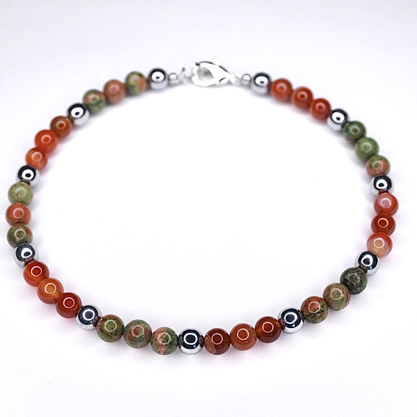 Custom Crystal Pet Collar, Unakite Jasper and Agate, Reiki Jewelry