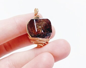 Garnet Wrapped Pendant