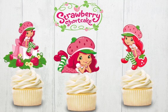 Inspired Strawberry Shortcake Cupcake Toppers Etsy